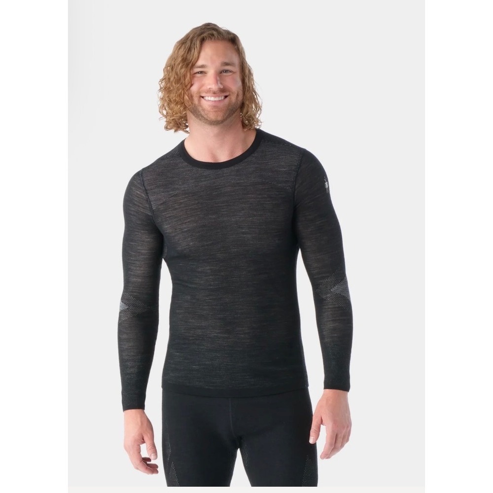 Smartwool Intraknit Merino 200 Base Layer Mens XL Black Crew Neck Top SW019286